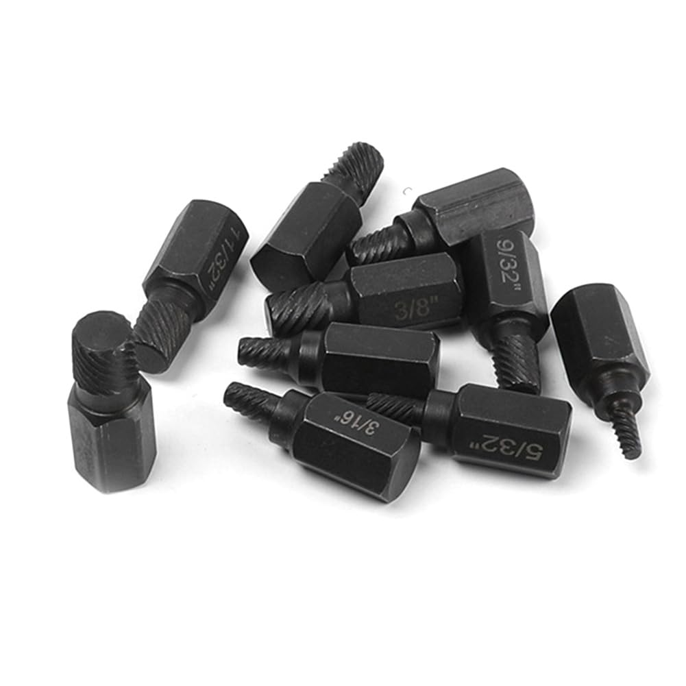 Kit de 10 Piezas de Extractor de Tornillos dañados, Juego de Brocas de Metal fáciles de extraer, Perno Roto, espárrago de múltiples estrías