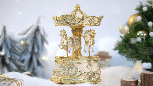 Amazon.com: Carousel Music Box Gold & Ivory 8.7