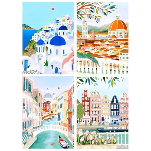 Yeaqee 4 Pcs Diamond Art Kits DIY Painting for Adult