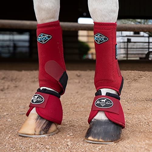 Image of Professional's Choice 2XCOOL Sports Medicine Horse Boots | Protective & Breathable Design for Ultimate Comfort, Durability & Cooling in Active Horses | 2 Pack Small Crimson Red