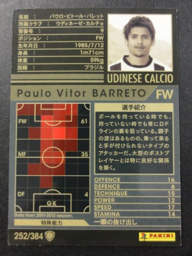 Amazon.co.jp: WCCF 11-12 Black and White Cards 252 Paulo Vitor
