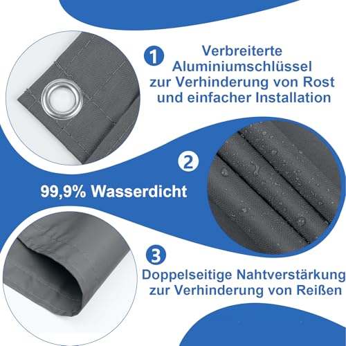 COOL AREA Balkon Sichtschutz 80x500cm Wetterfest Balkonverkleidung Balkonabdeckung sichtschutz Blickdichte Windschutz und UV-Schutz Schutz mit Kabelbinder,Anthrazit