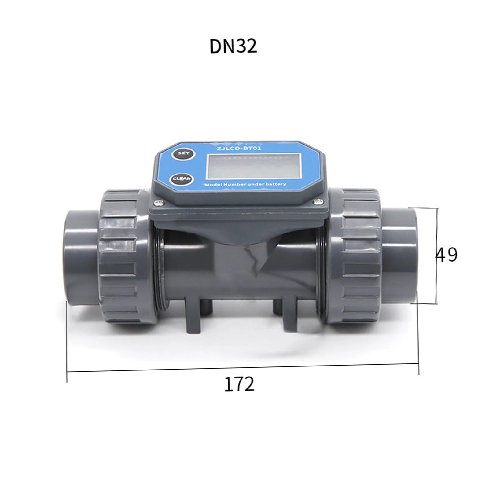 Przepływomierz ultradźwiękowy DN25-DN80 przepływomierz turbinowy, cyfrowy wyświetlacz LCD przepływomierz rura pcv płynna woda do narzędzia do nawadniania ogrodu rolniczego Bardziej precyzyjny i stabil