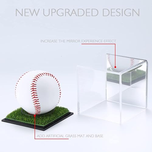 Miniatura 2 de GMAXT Vitrina de béisbol, nueva funda de béisbol acrílica, pantalla de soporte de béisbol con protección UV para béisbol, pelota de tenis, pelota de