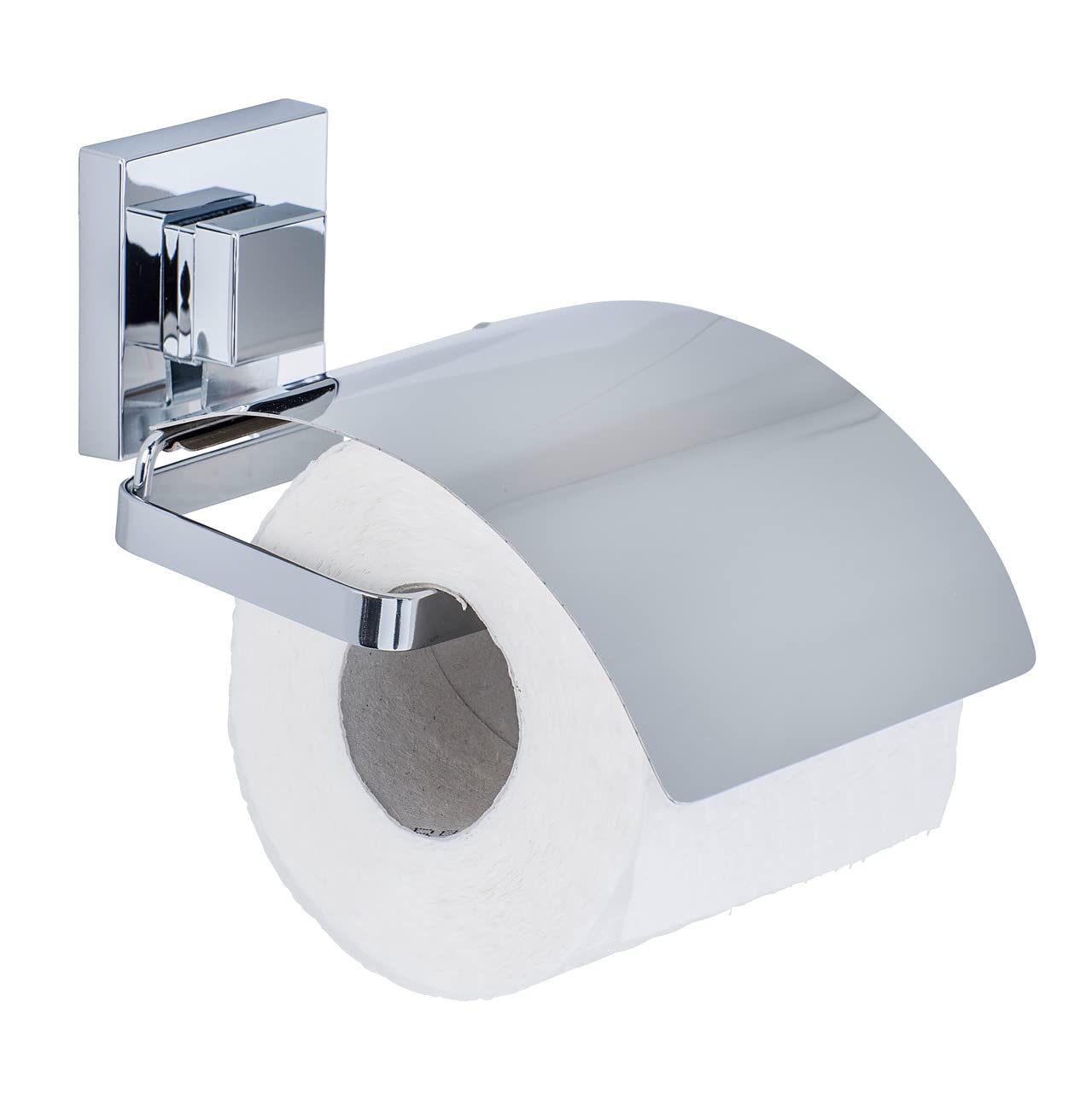 WENKO Vacuum-Loc WC-Set Mod. Quadro 2-teilig WC-Garnitur 9,5 x 37 cm Toilettenpapierhalter 13 x 11,5 cm aus rostfreiem Edelstahl glänzend