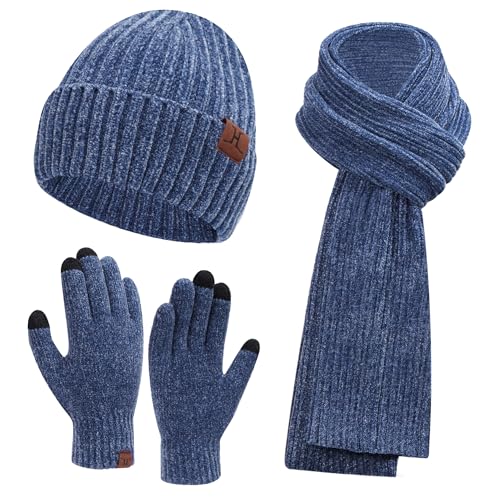 Womens Winter Knit Warm Hat Beanie Long Scarf...