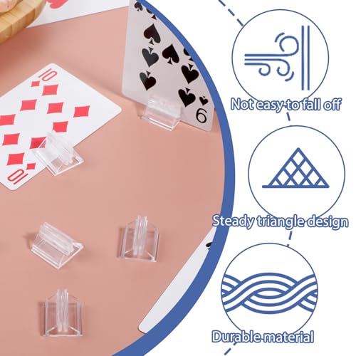 LXUEJIE 40 Stück Kartenständer Kunststoff, Klare Tischkartenhalter Kleiner Fotohalter für Visitenkarten Fotos Memos Party
