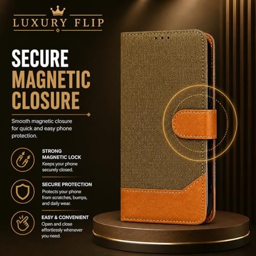 Image of Cover for Vivo T5x 5G / Y51 Pro 5G / iQOO Z11x 5G, Wallet Style, Leather Finish, Magnetic Closure, Inbuilt Stand, Card Pocket (Damin-Brown)