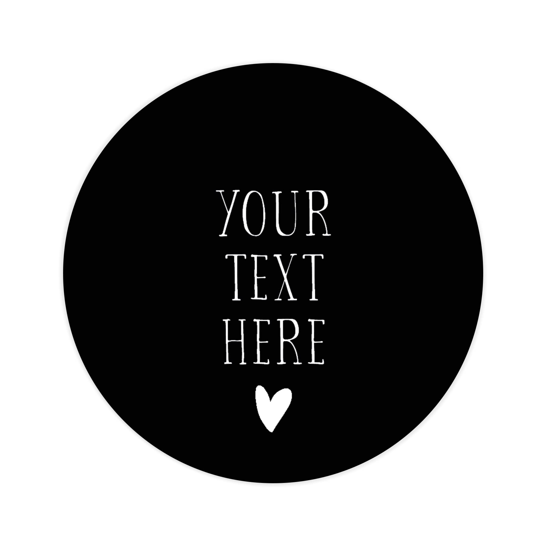 Personalised Your Text here Stickers for Wedding Stationery | Custom Named Favour/Favor Printed Round Sticker Colours Pink Purple Black red Green Navy Light Blue Cream (Black)