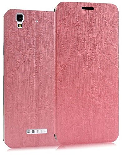 Image of Heartly Premium Luxury PU Leather Flip Stand Back Case Cover for Micromax Yu Yureka /Yureka Plus Cyanogenmod - Cute Pink