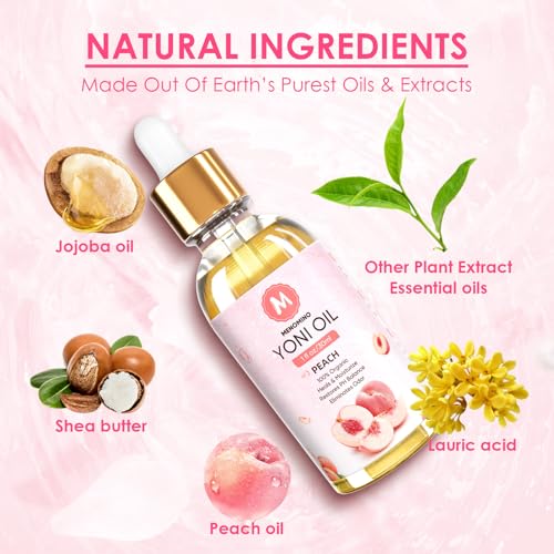 Image of 3 Pack Yoni Oil Organic Feminine Oil for Women pH Balance - Feminine Deodorant -Vaginal Moisturizer -Eliminates Odor with Natural Peach Rose Strawberry Essential Oil, 1 fl oz /pc