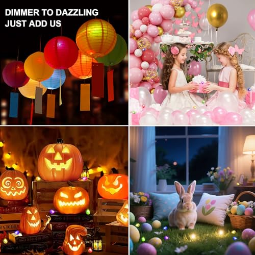 Image of Aogist 200Pcs Red Balloon Lights with Hook,Long Standby Time,Waterproof Mini Light for Birthday Party Wedding Christmas Halloween Easter Decorative (Steady)
