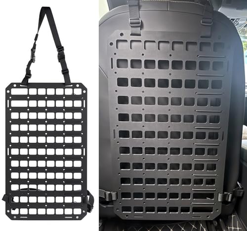 TACNEX Rigid MOLLE Panel for Car Seat Back Organizer Vehicle EDC Tactical Gear Holder Pouch Holster Mount Rack Modular Storage Plate Auto Interior Accessories for Truck Pickup SUV Van