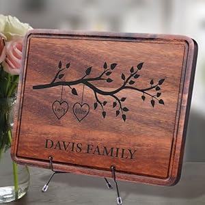 Personalized Hanging Hearts Cutting Board Christmas Gift for Mom, Grandma, Nana Custom Gifts, Anniversary, Housewarming, New Home Decor Gift with Kids Names for Family, Parents, Grandparents Personalized Hanging Hearts Cutting Board Christmas Gift for Mom Grandma Nana Custom Gifts Anniversary Housewarming New Home Decor Gift with Kids Names for Family Parents Grandparents