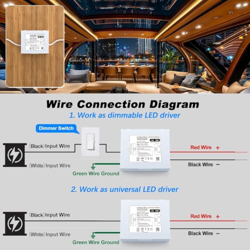 Image of UL-Listed Dimmable LED Driver 60W 12V with Removable Junction Box, Triac /ELV /MLV Transformer for LED and Halogen Lighting, Compatible with Lutron & Leviton Dimmers for Indoor /Outdoor Applications