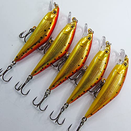 渓流 トラウト 【momoルアー】 モモルアー D-ミノー ヘビーシンキングミノー 50mm 4.8g タングステン内臓 ヤマメへのコンタクトに。 (アカキン 5個) 3枚目