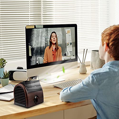 Poocci Desk Fan Personal Quiet Powerful Small Table Fans Retro Bladeless Fans For Home Office Bedroom Bedside With 3 Speeds thumb #5