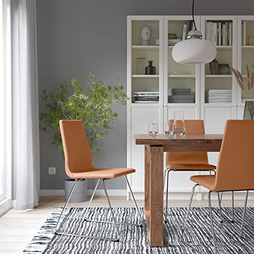 Chaise chromée marron doré LILLÅNÄS table manger fauteuil design