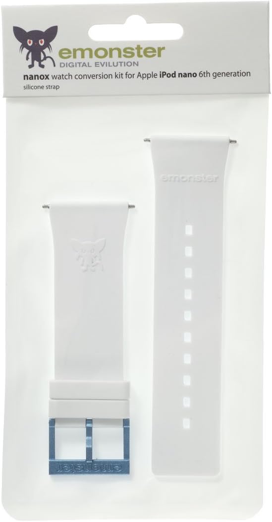 nanox - Apple iPod nano silicone strap (White strap / Blue buckle)