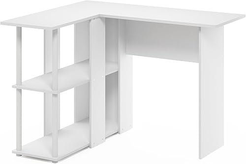 Miniatura 5 de Furinno Abbott - Escritorio en forma de L con estantería, 41.14 pulgadas de ancho x 28.94 pulgadas de alto x 34.45 pulgadas de profundidad,