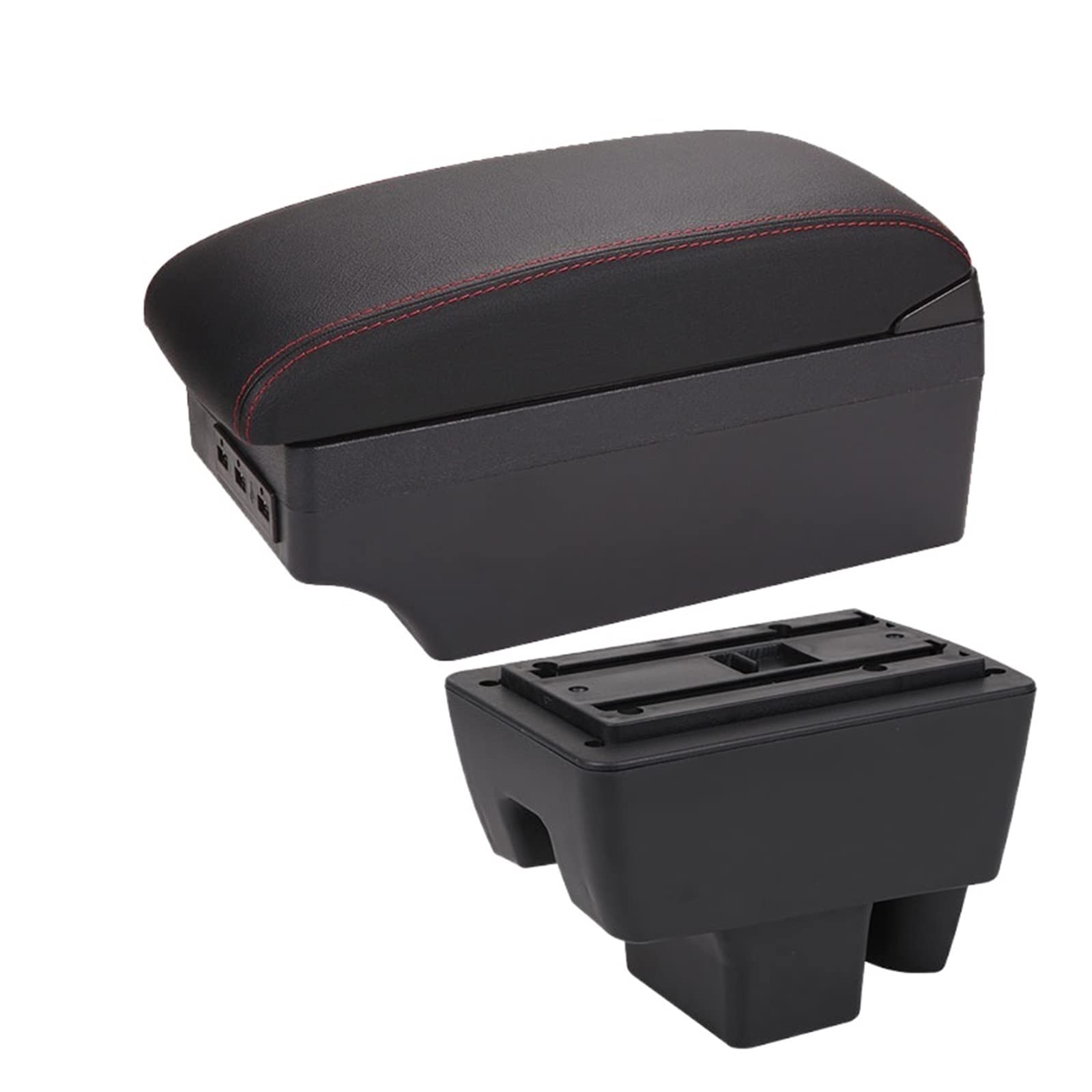 For VW For Polo 2020 2021 Car Armrest Car Armrest Box Retrofit Car Accessories Interior Details Storage Box(A1 7USB)