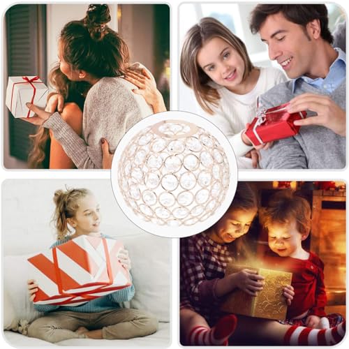 Image of Angoily 6.3 Inch Iron and Rhinestone Lampshade Decorative Ceiling Light Cover for Wall and Floor Lamps