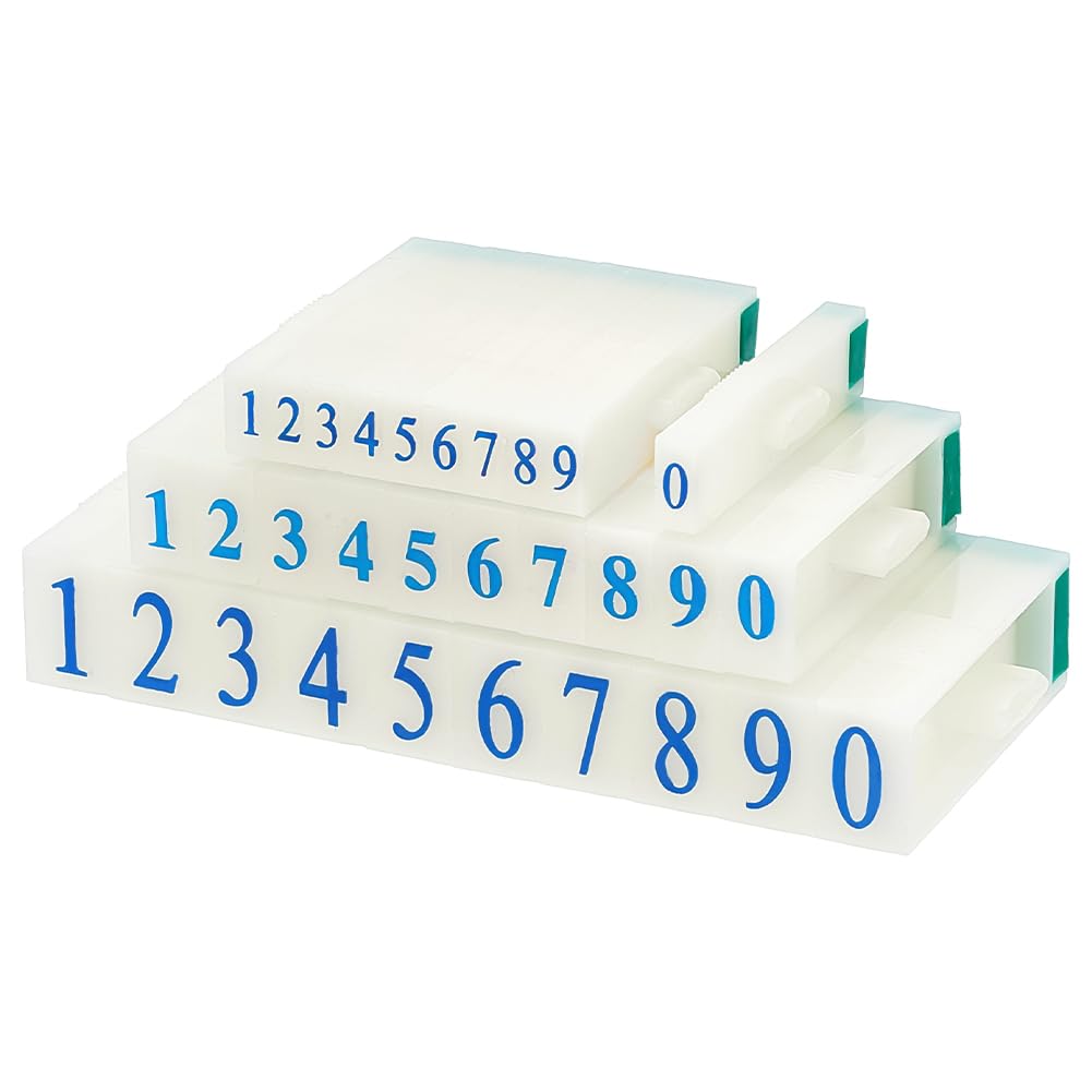 UNICRAFTALE 3 Sets Numeral 0-9 Number Letter Stamp 3 Sizes Plastic Detachable Combination Set Typewriter Pegz Green American Typewriter Font for Card Tag Scrapbook Craft Making Teachin