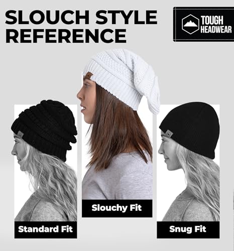 Image of Tough Headwear Slouchy Oversized Beanie Hat - Warm Winter Hats for Women - Stretch Fit Mens Beanie