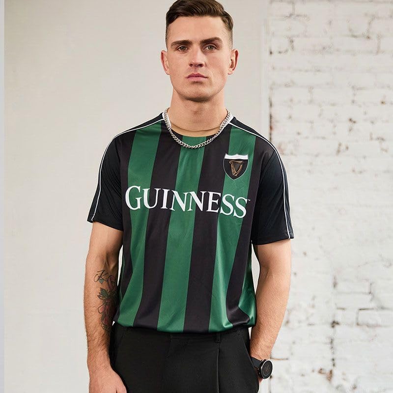 Guinness - Striped Performance Jersey Black/Green - G3080