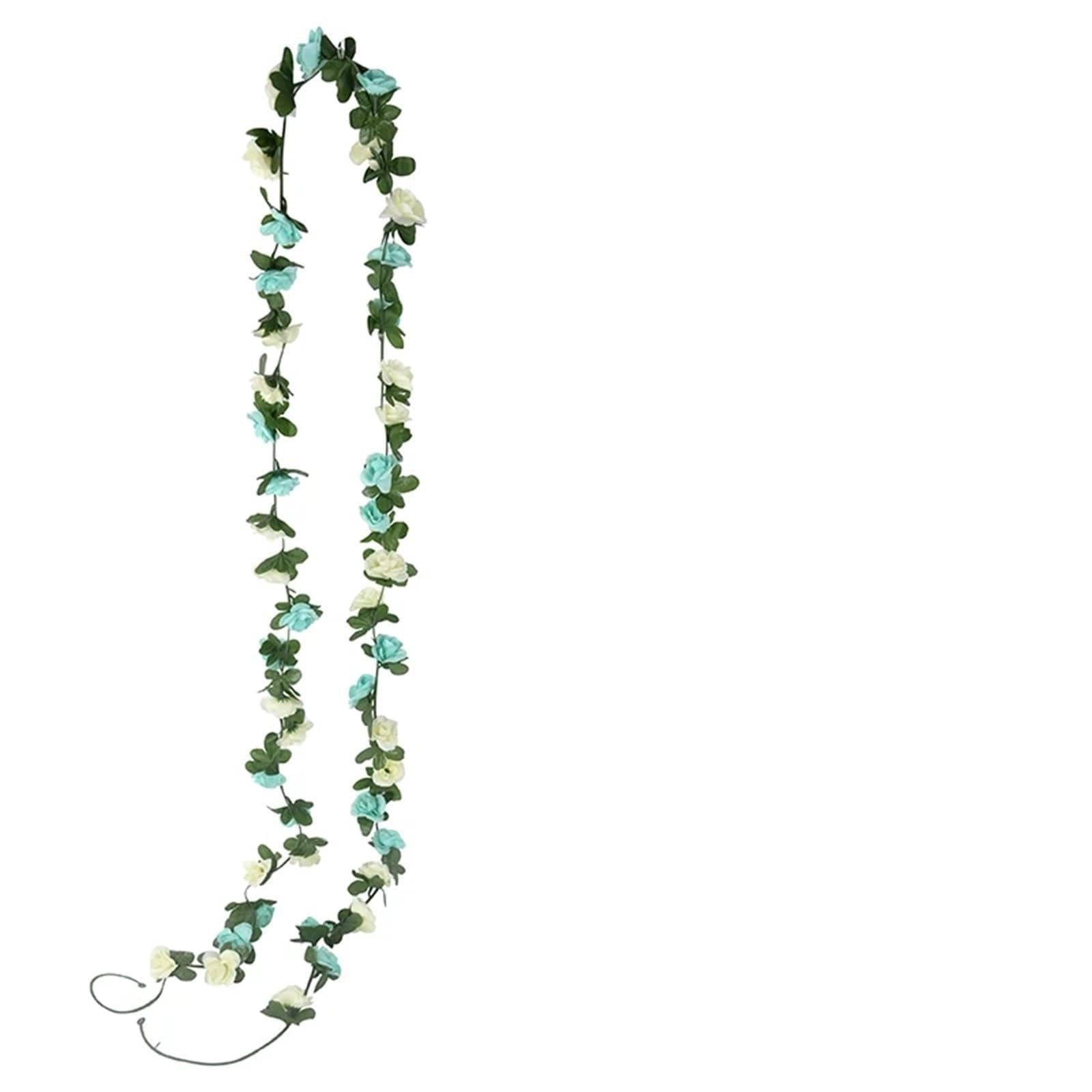 Ayztantine artificial flowers Silk Rose Flower Vine Green Plant Leaves Artificial Foliage String Wedding Garland Hanging Home Garden Decoration