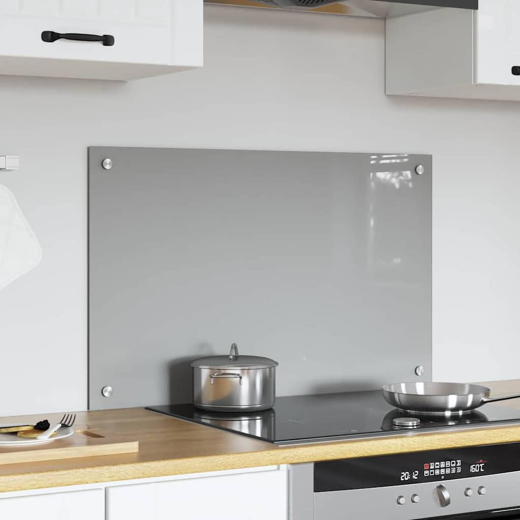 Solivagant Küchenrückwand Hellgrau 80 x 50 cm Gehärtetes Glas, Küche Esszimmer,Küchenhelfer -utensilien, 6.75 kg-42001230