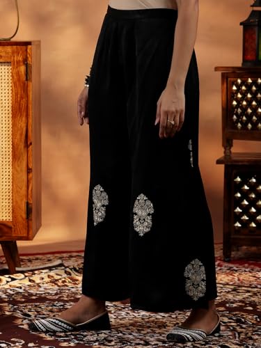 Image of Libas Womens Embroidered Velvet Co ord Set for Women | daily wear | casual wear | office wear