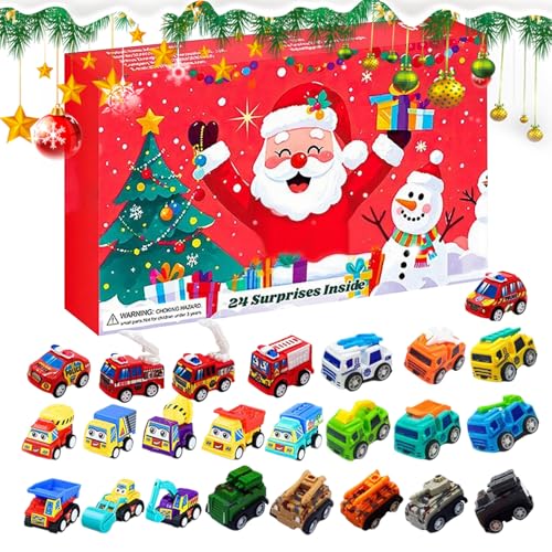 livre Ahuuen Calendrier de l'Avent pour,24 Pièces Calendrier de l'Avent 2025 Véhicules de Chantier - Remplissage de Chaussette de Noël pour Anniversaire Garçons Filles | Vacances Fête Anniversaire Maison