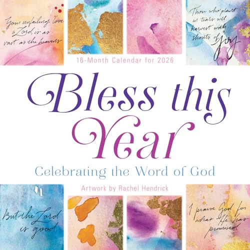 Bless This Year 2026 Wall Calendar, 12-Month Inspirational Calendar: Celebrating The Word of God, 12' x 12', Hanging Monthly Planner for Home or Office, Large Grids