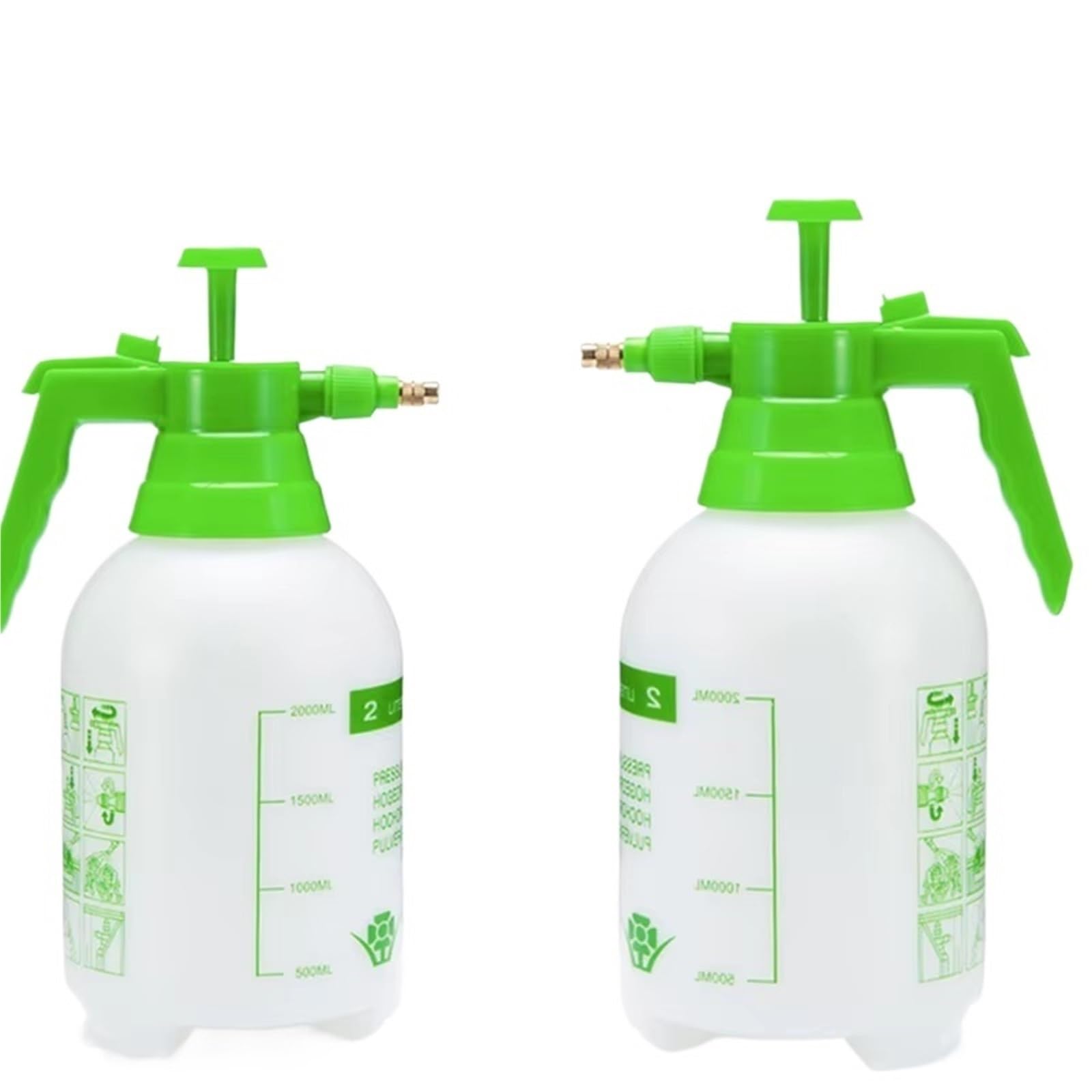 DSFIHJO 2-Piece Hand Pressure Water Sprayer Trigger Air Pump Garden Spray Bottle Car Cleaning Watering Can(2Pcs 2L White)