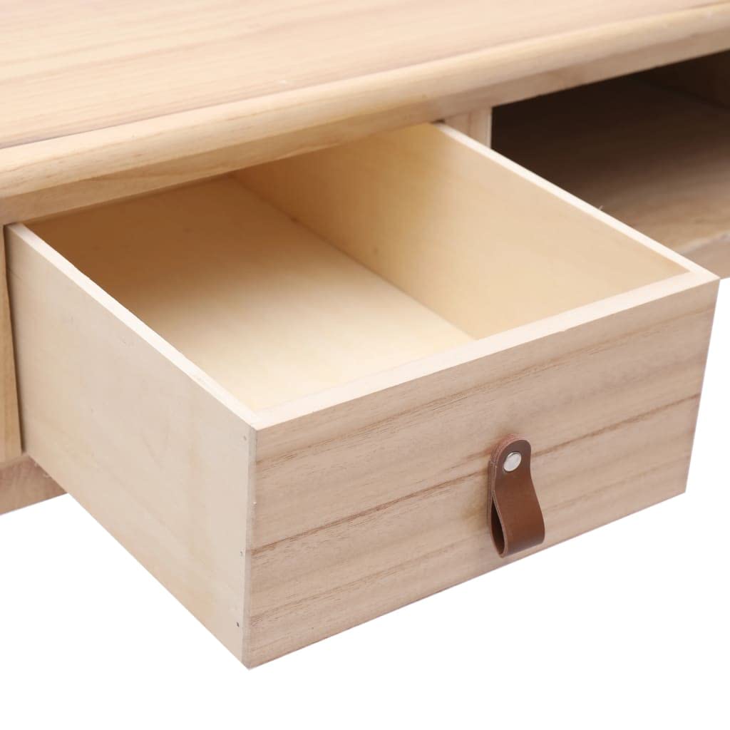 Scrivania Vintage in Legno con Cassetti 110x45x76 cm | Mobile consolle salvaspazio per studio e ufficio con ampio ripiano, due cassetti portaoggetti e un vano aperto centrale.