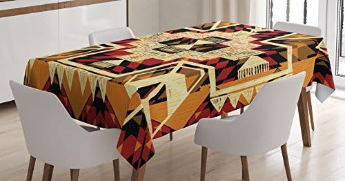 Ambesonne Arrow Decor Tablecloth, Native American Inspired Retro Aztec Pattern Mod Graphic Design Boho Chic Art Print, Dining Room Kitchen Rectangular Table Cover, 60" X 84", Cream Merigold