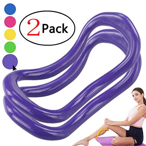 YNXing Anillos de Yoga para Pilates, círculos, 2 Unidades, Herramienta de Entrenamiento para tonificar Muslos, Abdominales y piernas, Morado