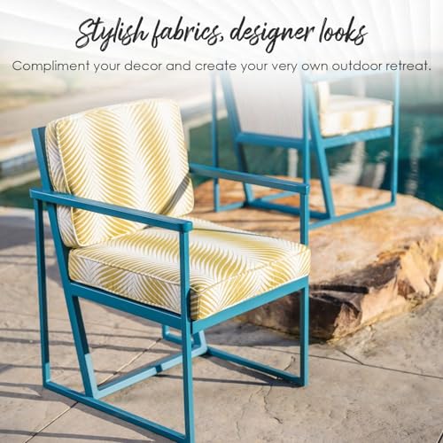 Rsh Decor Deep Seating Cushion With Pillow Back | 24 Inch X 27 Inch Seat | All-Weather Spun Fabric | Water And Fade-Resistant | Outdoor Chair Cushion Set For Patio Furniture thumb #5