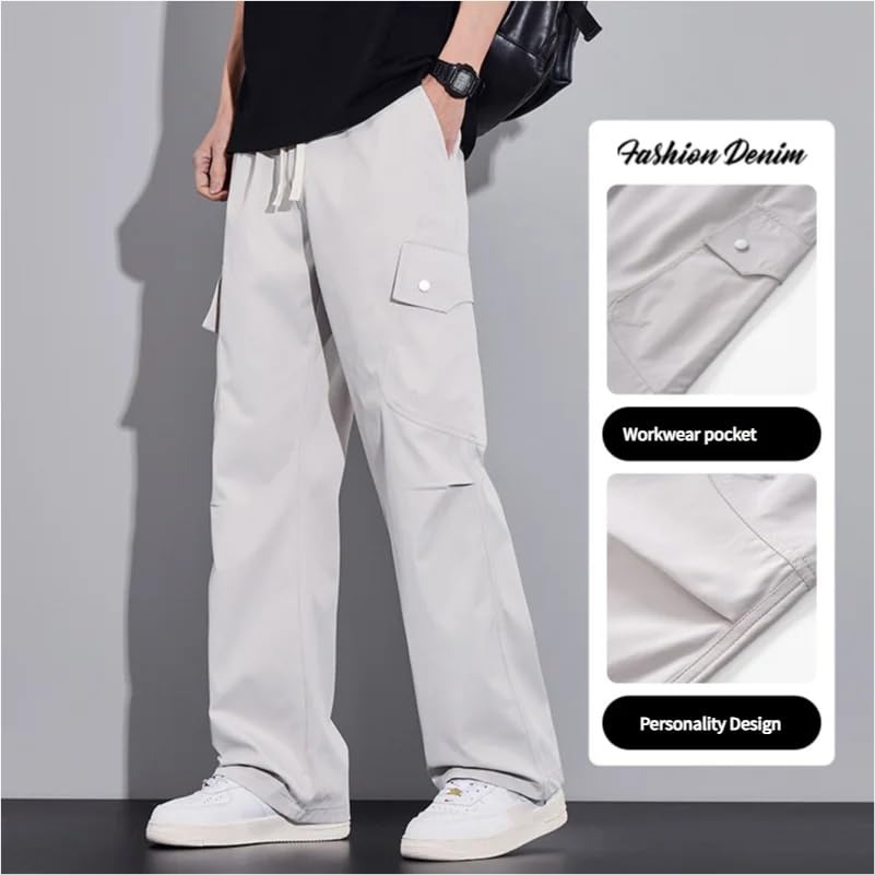 Spring Summer Straight Work Casual Pants Men Loose Casual Thin Trousers2