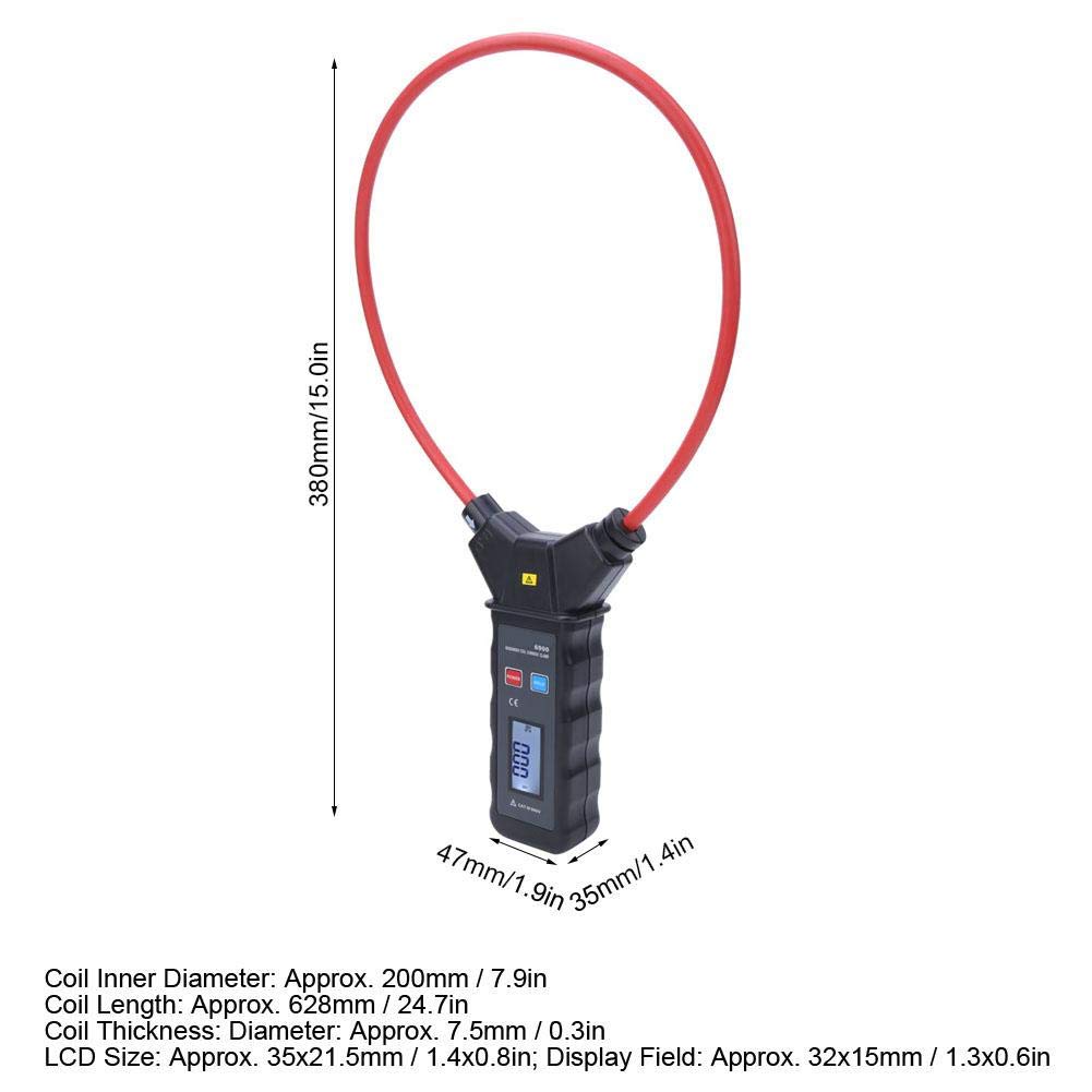 Pinza amperimétrica multifuncional de bobina flexible Pinza amperimétrica de corriente de fuga de CA Herramienta de medición de corriente Probador de continuidad Pantalla LCD Kit de mantenimiento Prob
