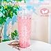 Maucircol 40 Oz Acrylic Snowglobe Tumbler with Handle, 4 Pack Pre-Drilled Double Wall Acrylic Clear Cup Tumbler for Glitter Snow Globe Diy