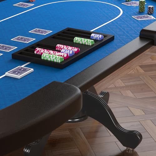 Mesa Ovalada de Poker 96" para 10 Jugadores Azul miniatura 4