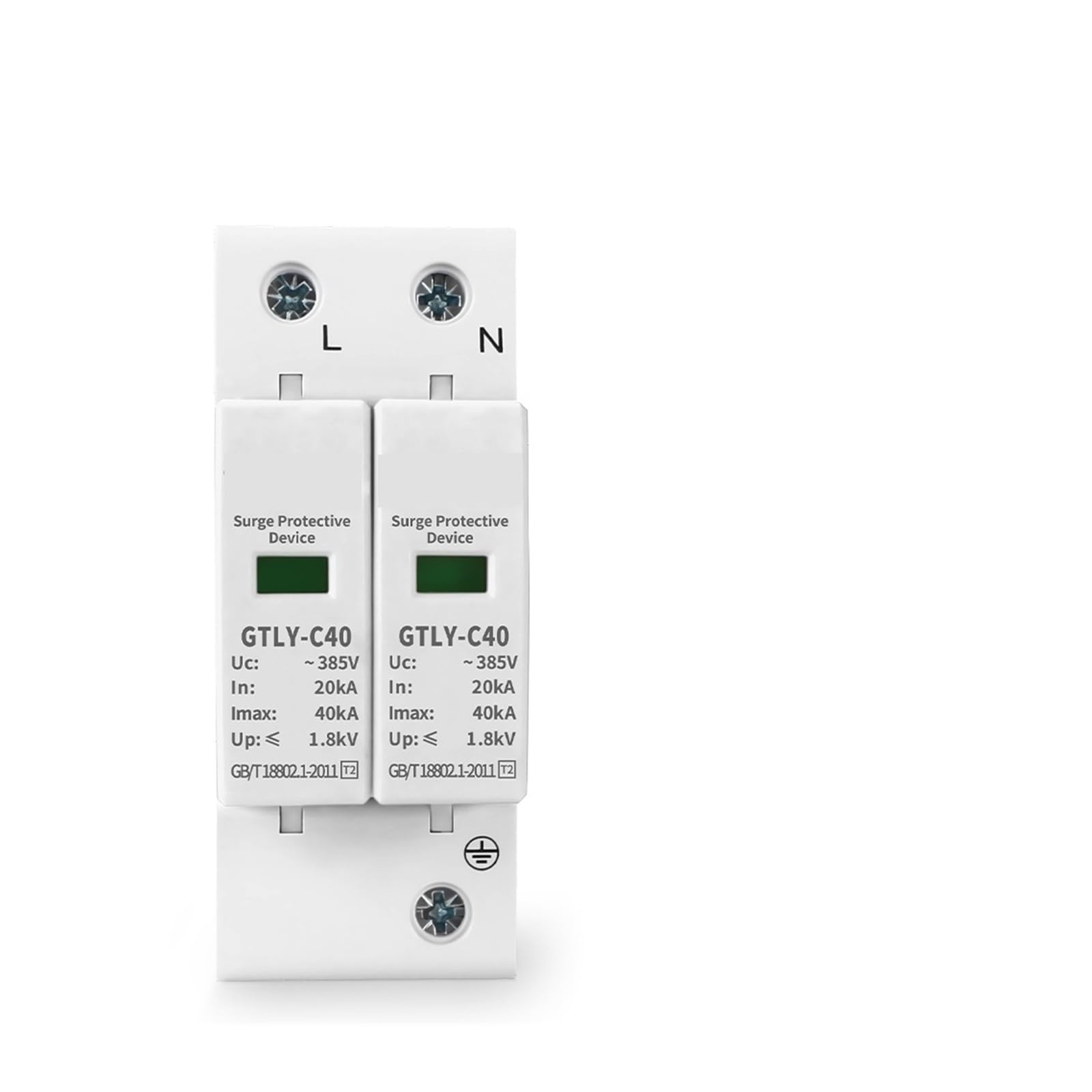 Protector de sobretensiones 2P AC 385V pararrayos fotovoltaico de 30KA a 60KA 7