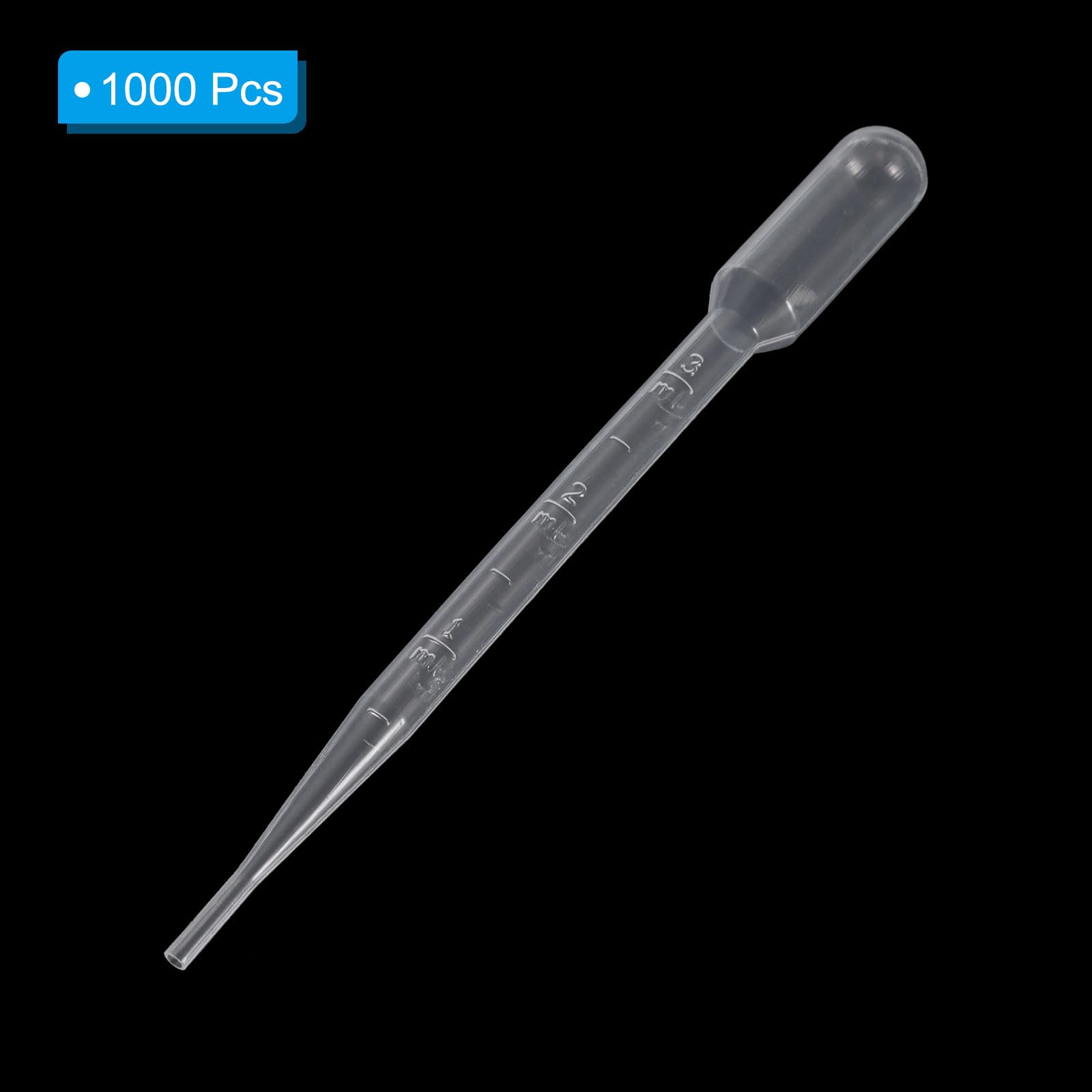 PATIKIL Pipetas 3ml, 1000pcs Pipetas Plástico Desechables Pipeta Transferencia Pipeta Calibrada Cuentagotas Plástico Con Escala Laboratorio Científico Resina Manualidades