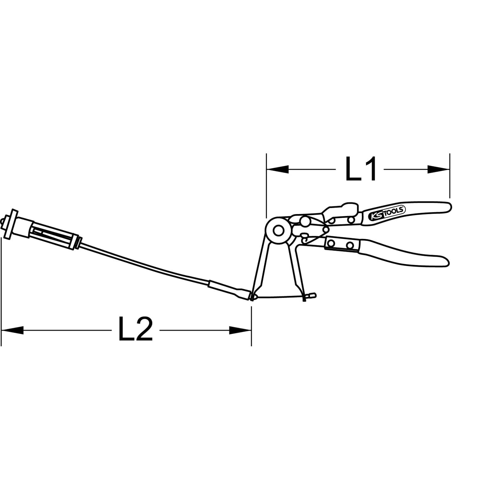 KS TOOLS 115.1041 - Pince pour Colliers Auto-Serrants avec Câble Bowden - Pince à Collier - Pince Collier de Serrage - Système de Vérrouillage - Ressort Intérieur - Fabriqué en Chrome-Molybdène