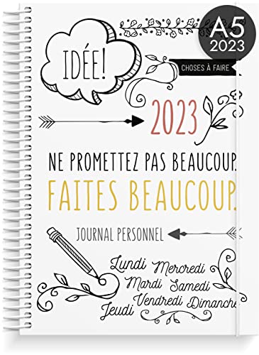 Burde Doodle Agenda 2023 | 12 décembre 2022 au 7 janvier 2024 | 142 autocollants inclus | Semainier | Hebdomadaire | En français