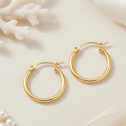 14K Gold Hoop Earrings for Women Simple Design and Timeless Elegance Gold Earring Womens thumbnail