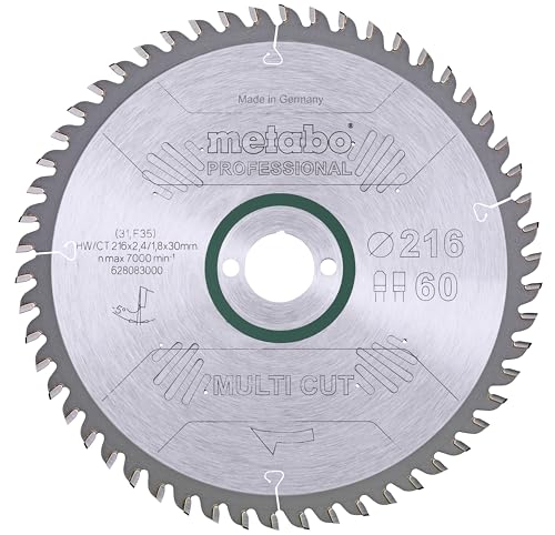 metabo Sägeblatt Multi Cut 216x30mm 60Z Kreissägeblatt für Alu & Laminat