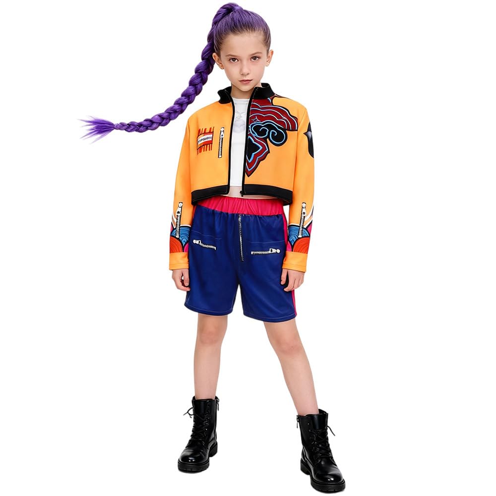 Atorcher Girls Halloween Costume Black and Yellow Polyester Top and Pants Set for Cosplay Events and Parties